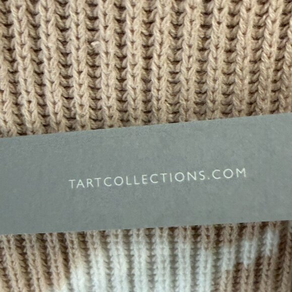 Tart Collections Cardigan Sweater Womens L Beige Tie Dye Button Cropped Slouchy - Picture 12 of 14
